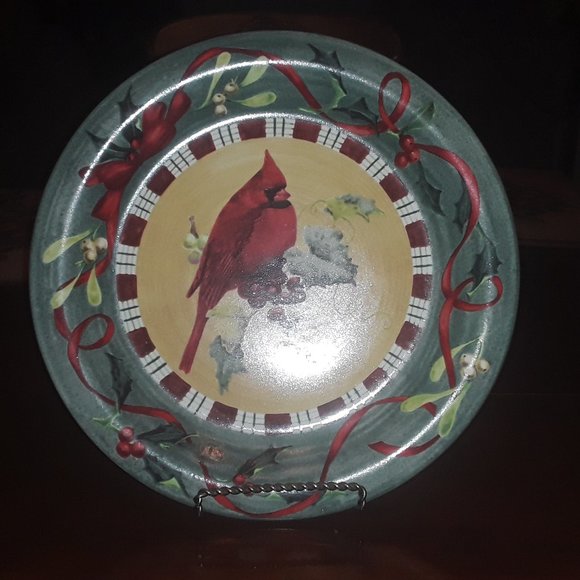 6 Pc-Lenox Dinner Plate Set  "Winter Greetings Everyday" Cardinal - Picture 2 of 6
